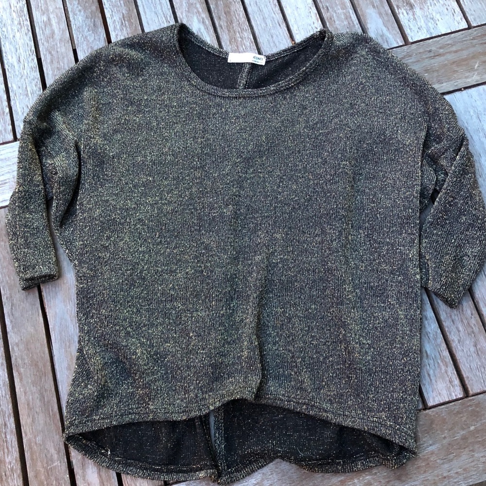 Gold and black metallic top